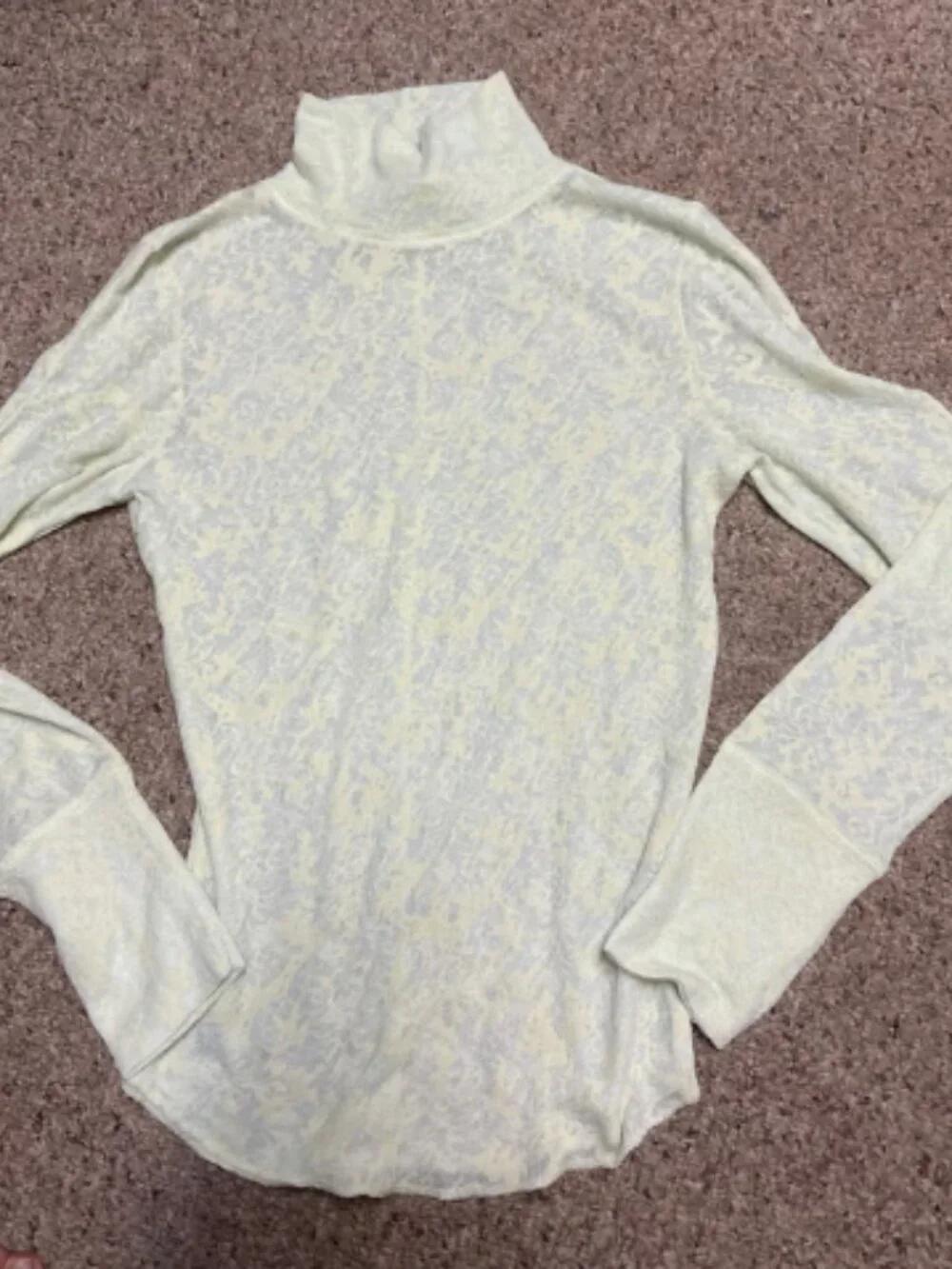 FREE PEOPLE INTIMATELY SEMI SHEER YOU AND I TURTLENECK LONG SLEEVE CITRON LIME